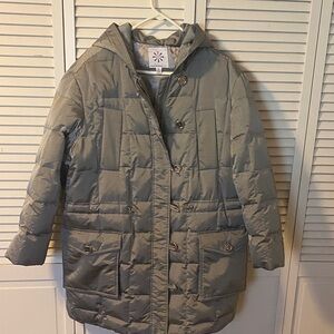 Gray Hooded Puffer Coat